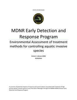 Michigan DNR Early Detection and Response