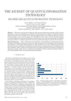 The Journey of Quantum Information Technology Die Reise Der Quantum Information Technology