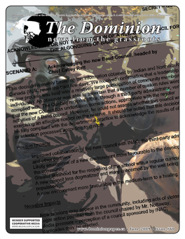 June 2009 • Issue #60 2 May in Review the Dominion, June 2009 — Issue #60 Men in Canada Forced to Live with in This Issue: a Security Certificate