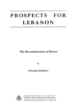 The Reconstruction of Beirut