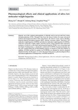 Pharmacological Effects and Clinical Applications of Ultra Low Molecular Weight Heparins