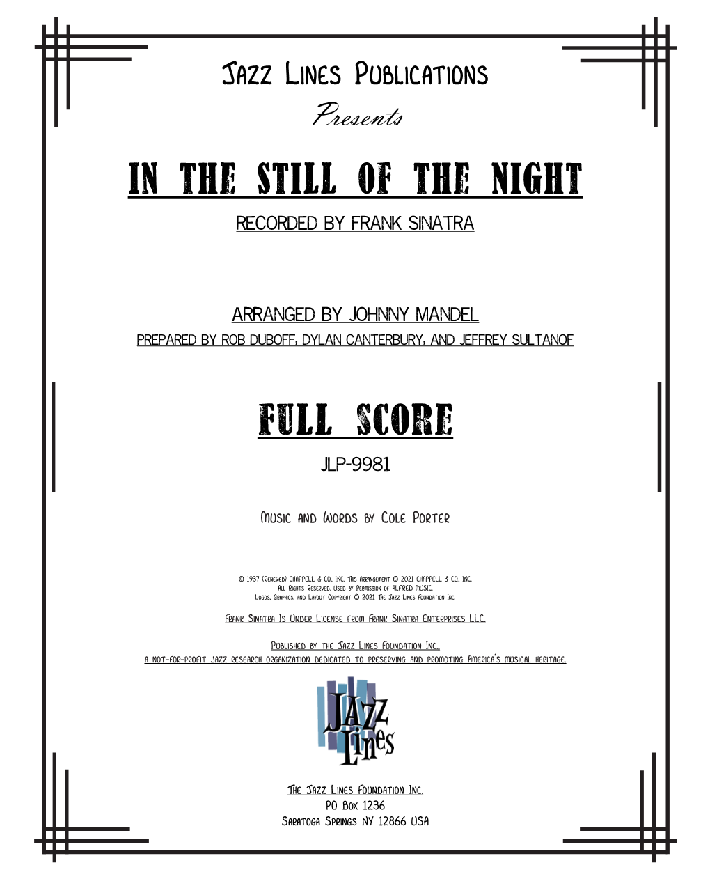 In the Still of the Night Full Score