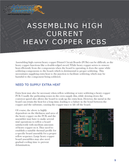 Assembling High Current Heavy Copper Pcbs