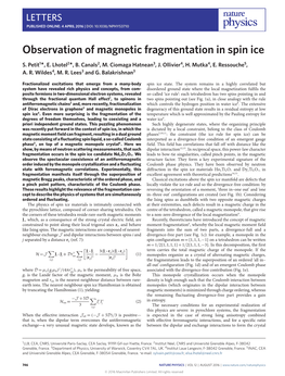 Observation of Magnetic Fragmentation in Spin Ice S