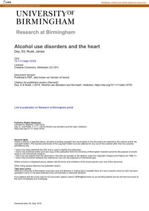 Alcohol Use Disorders and the Heart Day, Ed; Rudd, James
