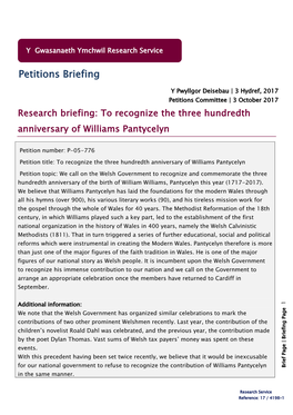 Petitions Briefing