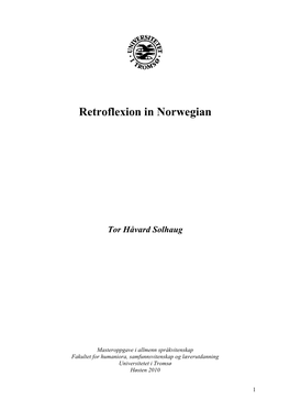 Retroflexion in Norwegian