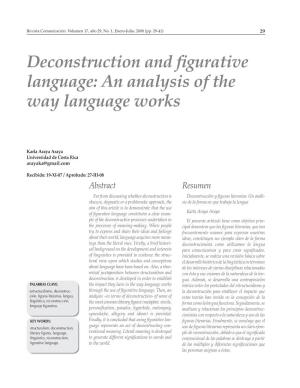 Deconstruction and Figurative Language: an Analysis of the Way Language Works