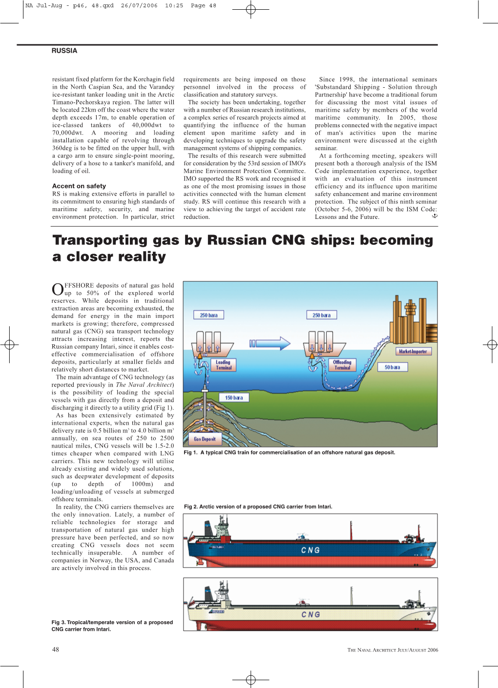 Transporting Gas by Russian CNG Ships: Becoming a Closer Reality