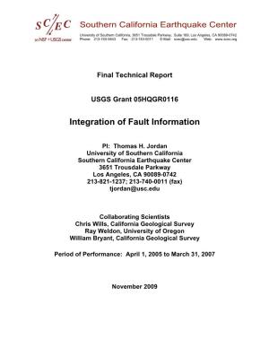 Integration of Fault Information