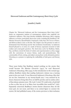 Sherwood Anderson and the Contemporary Short-Story Cycle Jennifer J. Smith