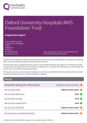 RTH Oxford University Hospitals NHS Foundation Trust (19/11/2018)