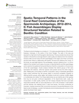 Spatio-Temporal Patterns in the Coral Reef Communities of The