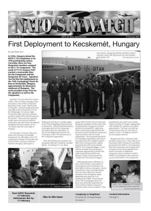 First Deployment to Kecskemét, Hungary