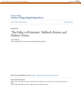 “The Fallacy of Estimates”: Bulfinch, Boston, and Debtors' Prison
