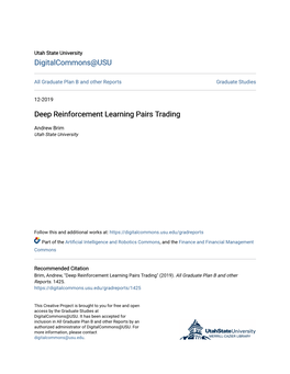 Deep Reinforcement Learning Pairs Trading