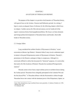 Chapter 2 an Outline of Thessalian History