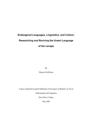 Researching and Reviving the Unami Language of the Lenape