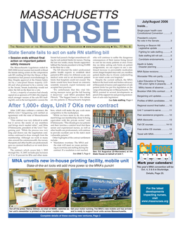 Massachusetts Nurse Newsletter :: July/August 2006