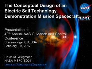The Conceptual Design of an Electric Sail Technology Demonstration Mission Spacecraft
