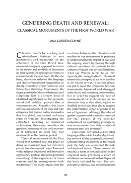 Classical Monuments of the First World War