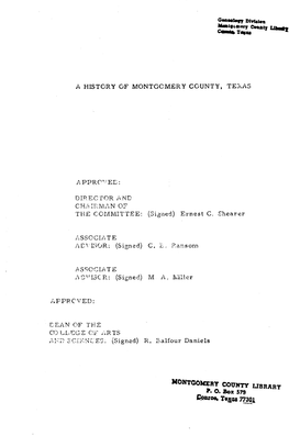 A History of Montgomery County, Texas