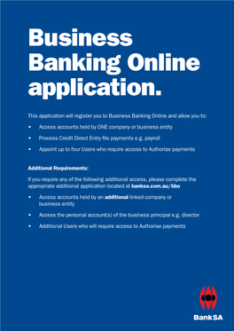 Business Banking Online Application