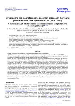 Investigating the Magnetospheric Accretion Process in the Young Pre
