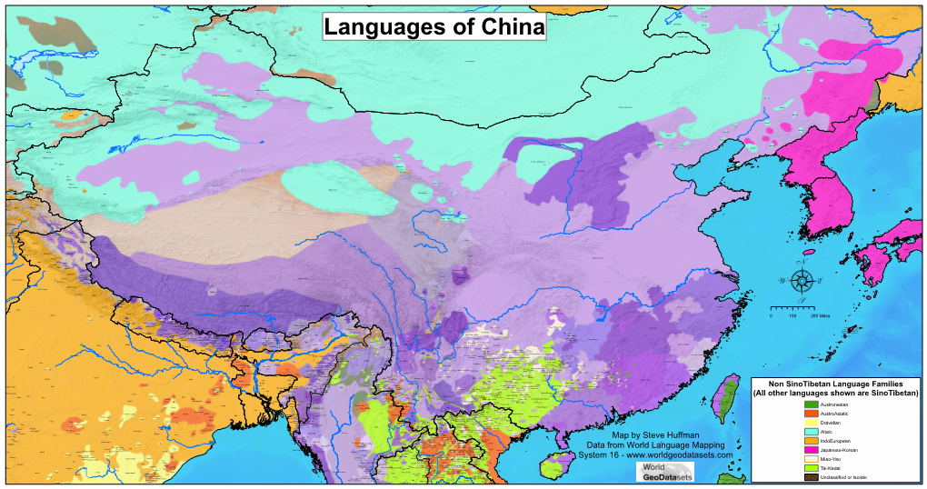 Map by Steve Huffman Data from World Language Mapping System 16