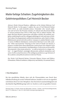 Zugehörigkeiten Des Gelehrtenpolitikers Carl Heinrich Becker