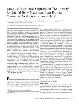 Effects of Low-Dose Cisplatin on 89Sr Therapy for Painful Bone Metastases from Prostate Cancer: a Randomized Clinical Trial