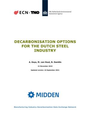 Decarbonisation Options for the Dutch Steel Industry