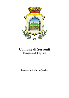 Comune Di Serrenti Provincia Di Cagliari
