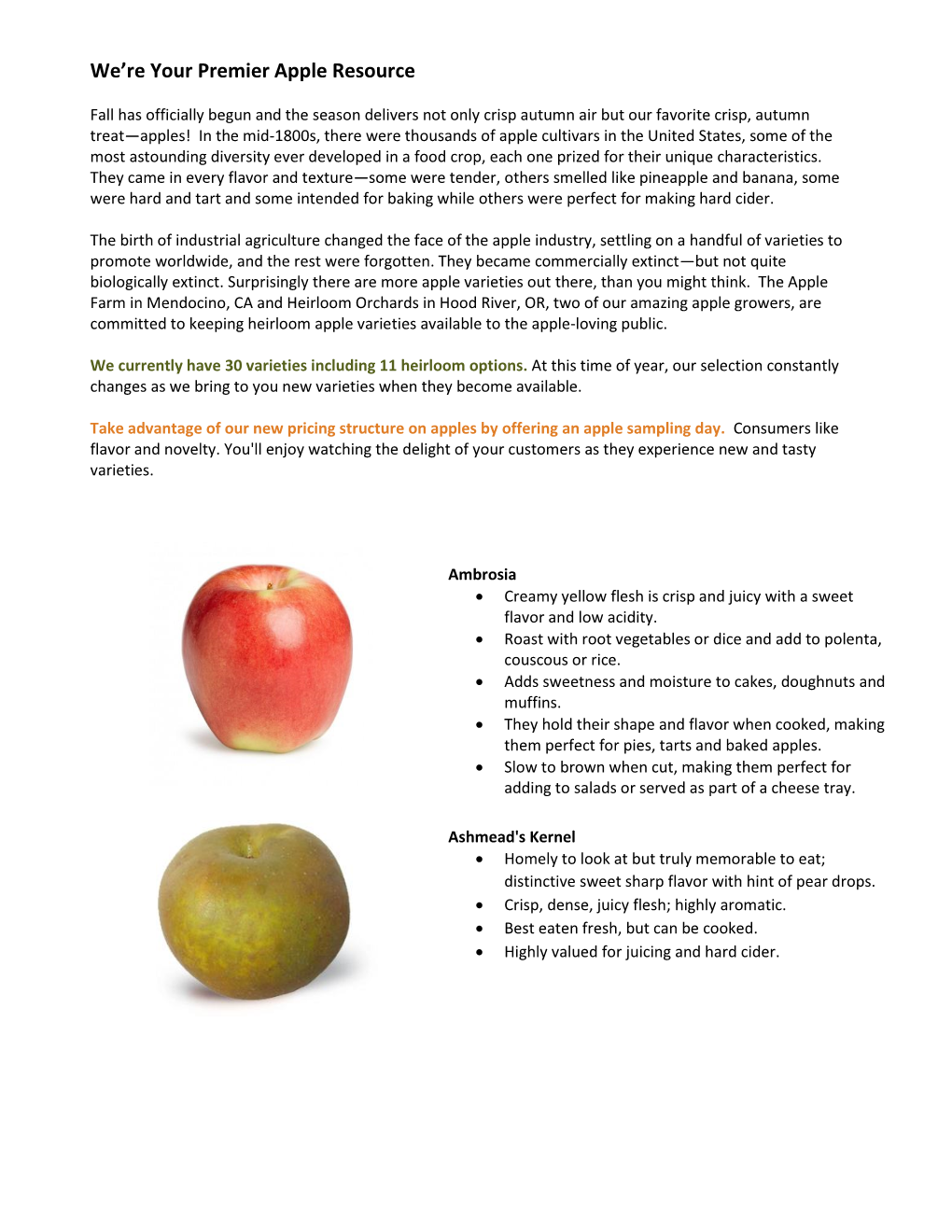 Apple Variety Descriptions