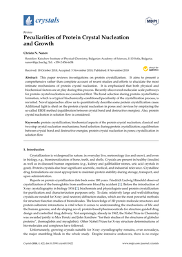 Peculiarities of Protein Crystal Nucleation and Growth