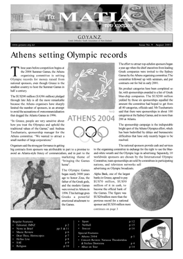 Athens Setting Olympic Records