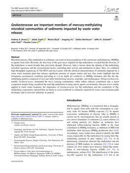 Geobacteraceae Are Important Members of Mercury-Methylating Microbial Communities of Sediments Impacted by Waste Water Releases