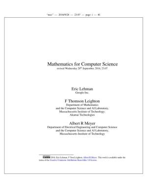 "Mathematics for Computer Science" (MCS)