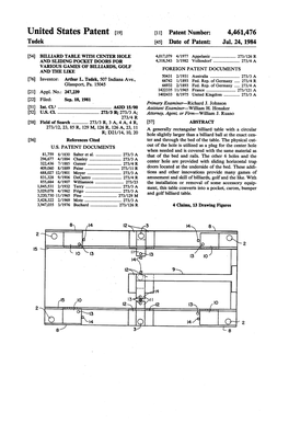 United States Patent (19) 11 Patent Number: 4,461,476 Tudek 45 Date of Patent: Jul