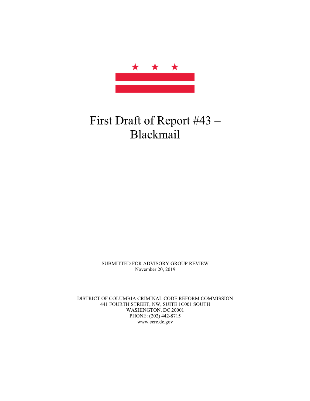 First Draft of Report #43 – Blackmail