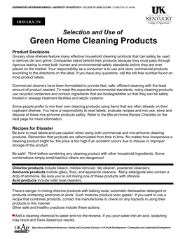 Green Home Cleaning Products