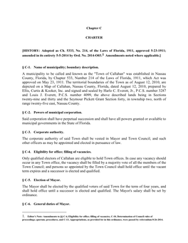 Chapter C – Charter