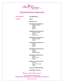 Classical Music Repertoire