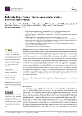 Ischemia-Reperfusion Injuries Assessment During Pancreas Preservation