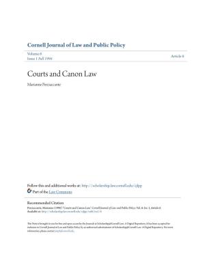 Courts and Canon Law Marianne Perciaccante