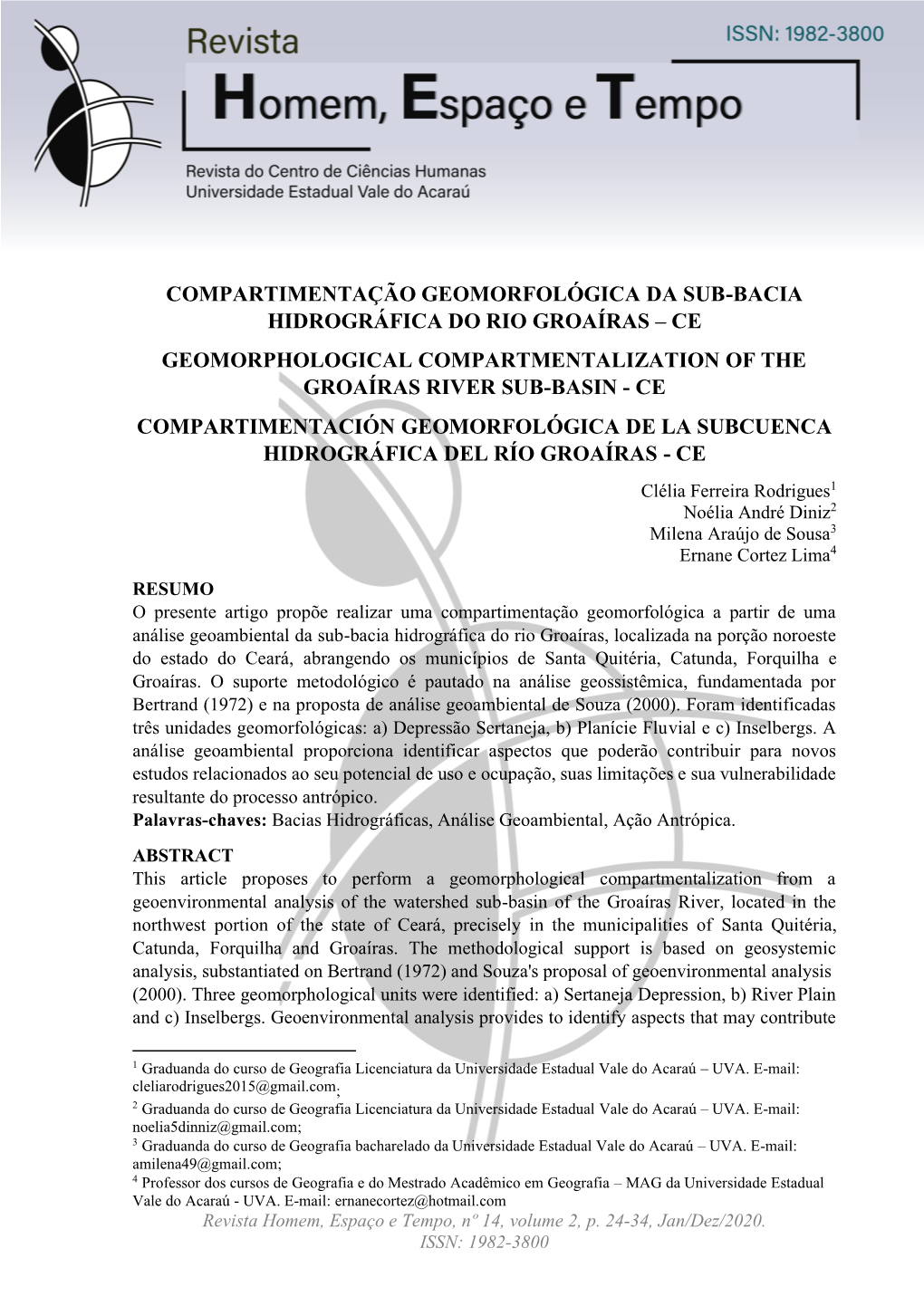 Compartimentação Geomorfológica Da Sub