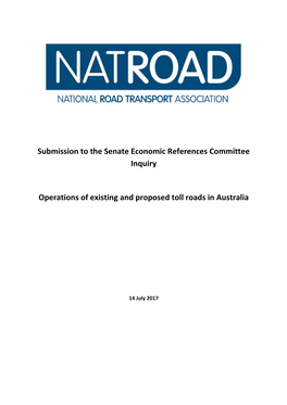 Submission to the Senate Economic References Committee Inquiry