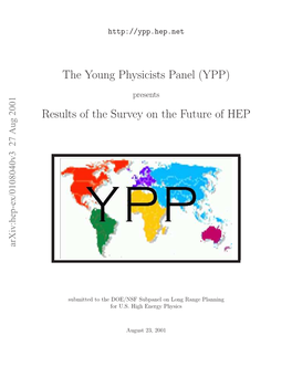 YPP) Panel Physicists Young the Umte Otedenfsbae Nln Ag Planning Range Long on Subpanel DOE/NSF the to Submitted O ..Hg Nryphysics Energy High U.S