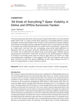 'All Kinds of Everything'? Queer Visibility In