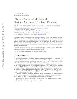 Discrete Statistical Models with Rational Maximum Likelihood